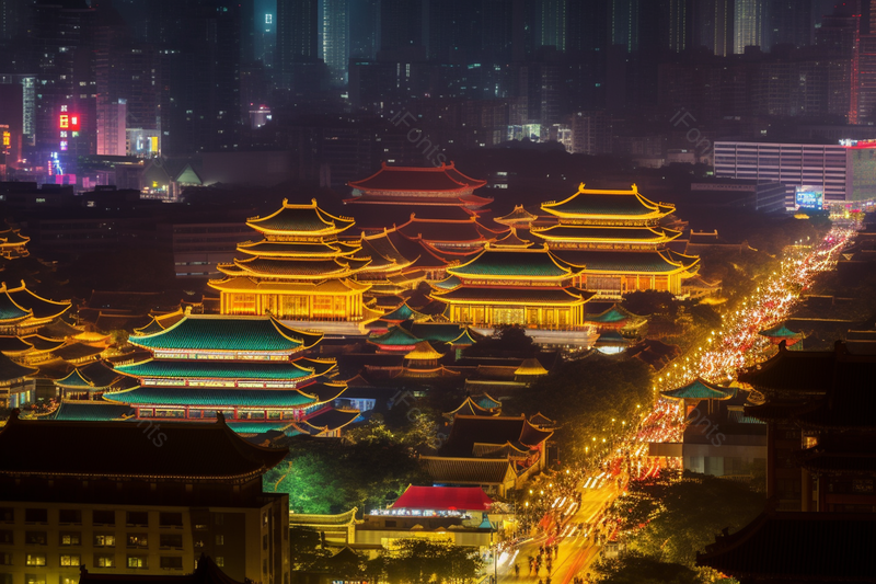 川流不息的城市夜景灯光航拍缩影摄影背景,高清,摄影图,摄影图片,图片大全,摄影图免费下载